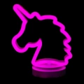 Neon Işıklı Unicorn Masa Gece Lambası Pil+usb