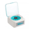 Nostalji Mini Plak Görünümlü Radyolu Bluetooth Hoparlör 3d Ses Dalgası Retro Müzik Plak Beyaz