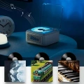 Nostalji Mini Plak Görünümlü Radyolu Bluetooth Hoparlör 3d Ses Dalgası Retro Müzik Plak Beyaz