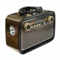Nostalji Radyo Bluetooth Hoparlör USB-SD Kart Giriş Led Fener Işıklı Bataryalı Pilli