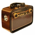 Nostalji Radyo Bluetooth Hoparlör USB-SD Kart Giriş Led Fener Işıklı Bataryalı Pilli