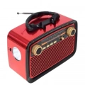 Nostaljik Görünümlü Ahşap Radyo TF SD USB Girişli Led Fener Işıklı
