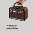 Nostaljik Radyo Görünümlü Bluetooth Hoparlör – FM/AM Yayın, Kablosuz Bağlantı, Şarj Edilebilir