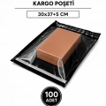 Orta Boy Siyah Şeffaf Kargo Poşeti 30x37+5 Cm 100 Adet