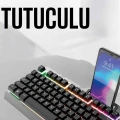 Oyuncu Klavyesi Q Klavye RGB Işıklı Mouse Hediyeli