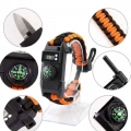 Paracord Dijital Saat Düdük Hayatta Kalma Turuncu Kamp Bilekliği