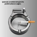 Paslanmaz Çakmaklı Küllük Modern Masa Üstü Aksesuar