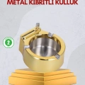 Paslanmaz Çelik Küllük Çakmaklı Masa Üstü Kullanım