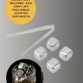 Paslanmaz Çelikten Üretilmiş Metal Buz Küpü Seti ve Buz Klipsi