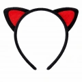Peluş Kedi Kulak Taç Kırmızı Siyah – Çocuk Parti  Kostüm Tacı