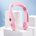 Pembe Boyun Tipi Fan USB Şarjlı Hafif Tasarım Güçlü Hava Üflemeli Serinletici