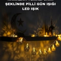 Pilli Ramazan ve Bayram LED Işık Zinciri Cami Temalı Dekoratif