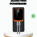 Powerbank 20000 mAh 22.5W Hızlı Şarjlı ve Kompakt Çoklu Kablo Çıkışlı
