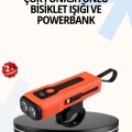 Powerbank Özellikli Bisiklet Işığı Dijital Göstergeli Led