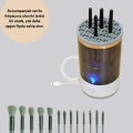 Profesyonel 13’lü Makyaj Fırçası + USB Fırça Temizleyici İkili Set