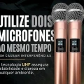 Profesyonel Çiftli Kablosuz Mikrofon Seti Karaoke Şarj Edilebilir 50 Metre Mesafe Rose