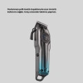Profesyonel Saç Kesme Makinesi – 2000 mAh Şarjlı, LCD Ekranlı