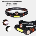 Profesyonel Şarjlı LED Kafa Lambası – Uzun Mesafe + Ortam Aydınlatması