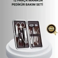 Profesyonel Tırnak Bakım Seti Çelik Aletli Şık Deri Çantalı