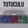 Q Klavye RGB Işıklı Klavye Ve Mouse Seti Kablolu Mouse Hediyeliş