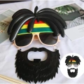 Rasta Peruklu Rasta Sakallı Bob Marley Bıyıklı Parti Gözlüğü 27x18 Cm