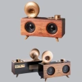 Retro Gramofon Tasarımlı Bluetooth Hoparlör – 3D Stereo Ses, 1800 mAh Batarya