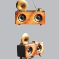 Retro Gramofon Tasarımlı Bluetooth Hoparlör – 3D Stereo Ses, 1800 mAh Batarya