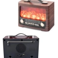 Retro Şömine Tasarımlı Bluetooth Hoparlör FM Radyo USB TF Kart Müzik Çalar