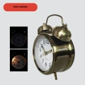 Retro Tarz Bronz Dekoratif Masa Saati Metal Gövde Yüksek Sesli Alarm