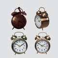 Retro Tarz Bronz Dekoratif Masa Saati Metal Gövde Yüksek Sesli Alarm