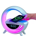 RGB Gece Lambalı Kablosuz Şarj Cihazlı Bluetooth Hoparlör Dijital Saat
