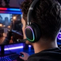 RGB Işıklı Bluetooth Mikrofonlu Kulaklık Uzun Süreli Kullanım Type-C Şarjlı