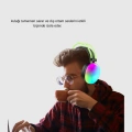 RGB Işıklı Kablosuz Kulaklık Bluetooth 5.3 800mAh Ergonomik IPX4 Dayanıklı