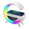 RGB Işıklı Kablosuz Şarjlı Bluetooth Hoparlör Saat ve Alarm Özellikli