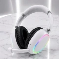 RGB Işıklı Mikrofonlu Bluetooth Kulaklık Beyaz Over-Ear Tasarım Type-C Şarjlı
