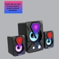 RGB LED Işıklı 2.1 USB Oyun Hoparlörü Derin Bas ve Net Ses