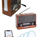 Saatli Fenerli Bluetooth Nostaljik Radyo AUX SD USB Girişli Bluetooth Hoparlör