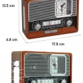 Saatli Fenerli Bluetooth Nostaljik Radyo AUX SD USB Girişli Bluetooth Hoparlör