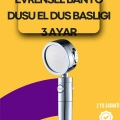 Sağlam Metal Hortum Bağlantılı, 360° Hareketli Duş Başlığı