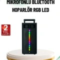 Şarjlı Işıklı Bluetooth Hoparlör | USB, AUX, TF Kart ve Radyo Destekli