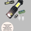 Şarjlı Mini LED El Feneri 2000 Lümen Su Geçirmez