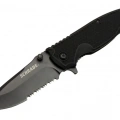 Schrade 5-1 Siyah Kamp Çakı 20cm- Yarı Otomatik, Testere Detaylı, Kemerlikli