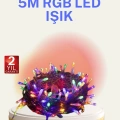 Şeffaf Kablolu 50 Ampullü 5 Metre LED Işık Dekoratif Aydınlatma