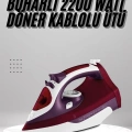 Seramik Tabanlı Kırmızı 2200 Watt Şok Buharlı Ütü