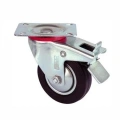 Servis Tekeri - Tablalı Frenli Siyah Döner - Çap 80 Mm