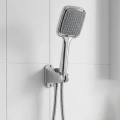Siyah Duş Seti El Duşu Başlığı Spiral Hortum ve Duvar Askısı Banyo Duş Seti
