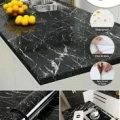 Siyah Mermer Desenli Yapışkanlı Tezgah Folyosu (3 Mt.x 60 Cm)
