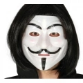 HERŞEYTREND Siyah Renk Kısa Saç ve V For Vendetta Maskesi