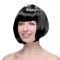 HERŞEYTREND Siyah Renk Küt Peruk Saç