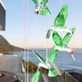Solar Led Işıklı Kuşlu Bahçe Dekoru 6 Ledli,renkli Işık
